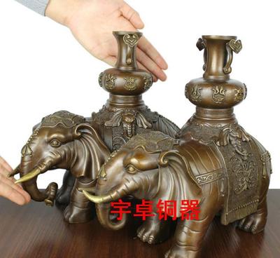 【宇卓純銅動物擺件平安吉祥大象、 商務禮品花瓶對象工藝品招財】價格_廠家_圖片 -